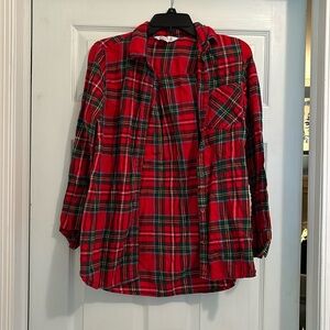 Old navy green and red tunic shirt